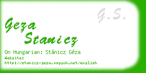 geza stanicz business card